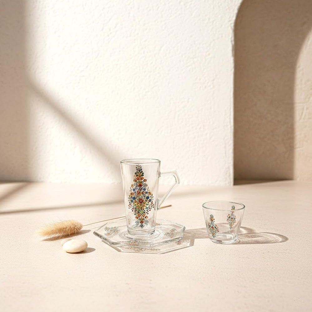 طقم استكانة وفنجان 18قطعة