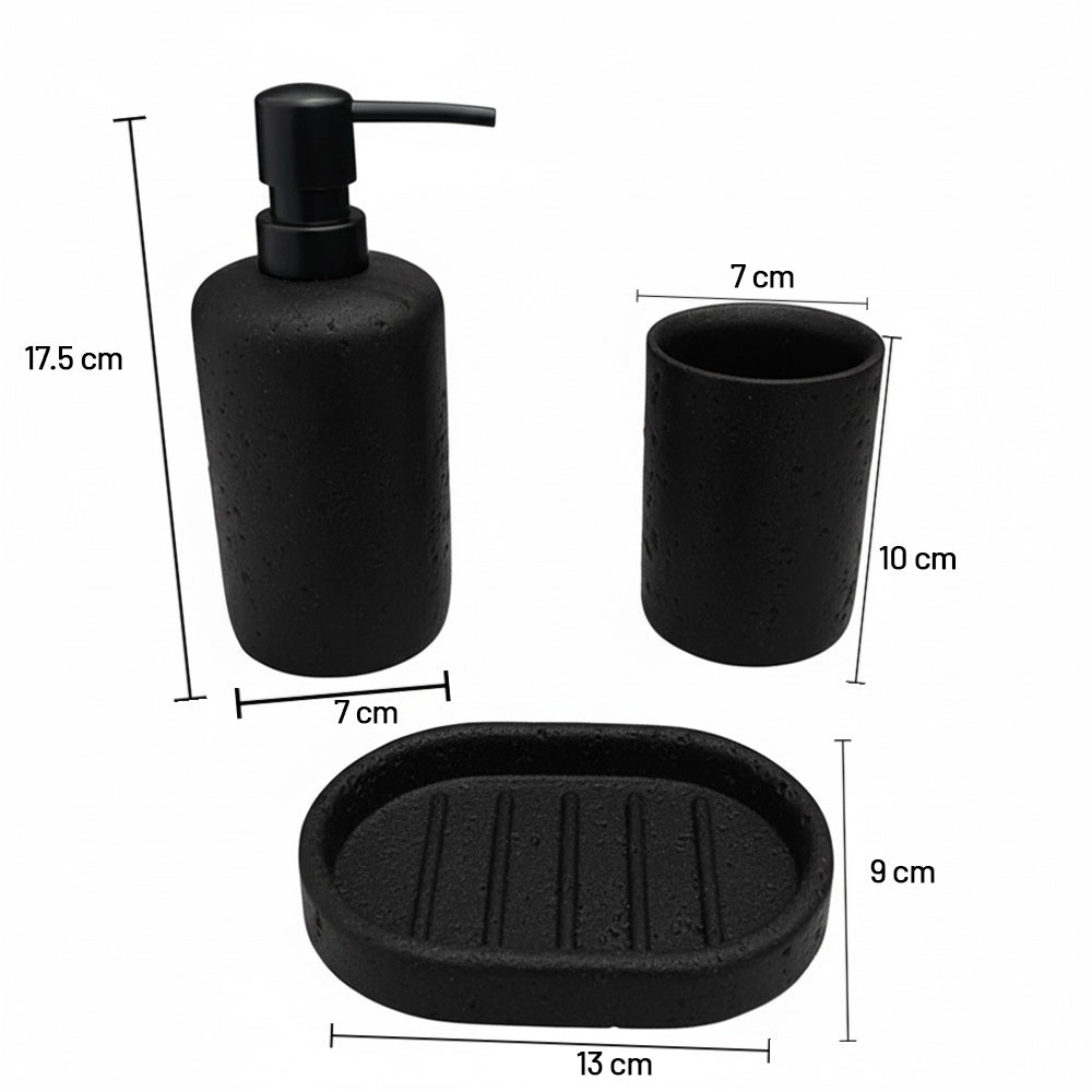 طقم حمام دائري بنقشة حجرية