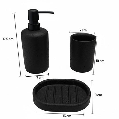 طقم حمام دائري بنقشة حجرية