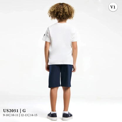 طقم ولادى بكنزة مطبوعة