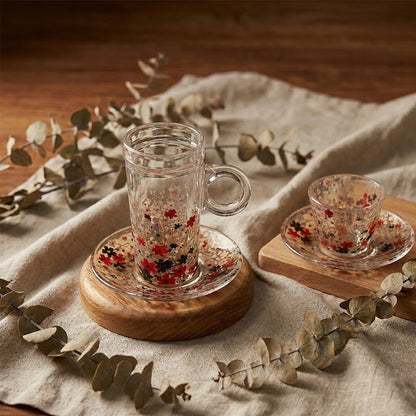 طقم استكانة وفنجان 18 قطعة