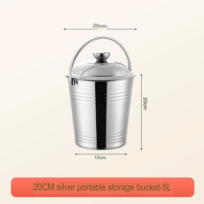 دلو تخزين بغطاء ومقبض