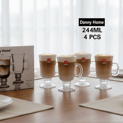أكوب لاتيه زجاجي ٤ قطع ٢٤٤ ملي