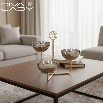 طقم تقديم من ثلاثة أطباق