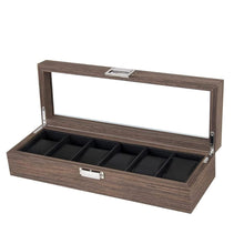 منظم عرض الساعات الخشبي الأنيق