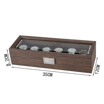 منظم عرض الساعات الخشبي الأنيق