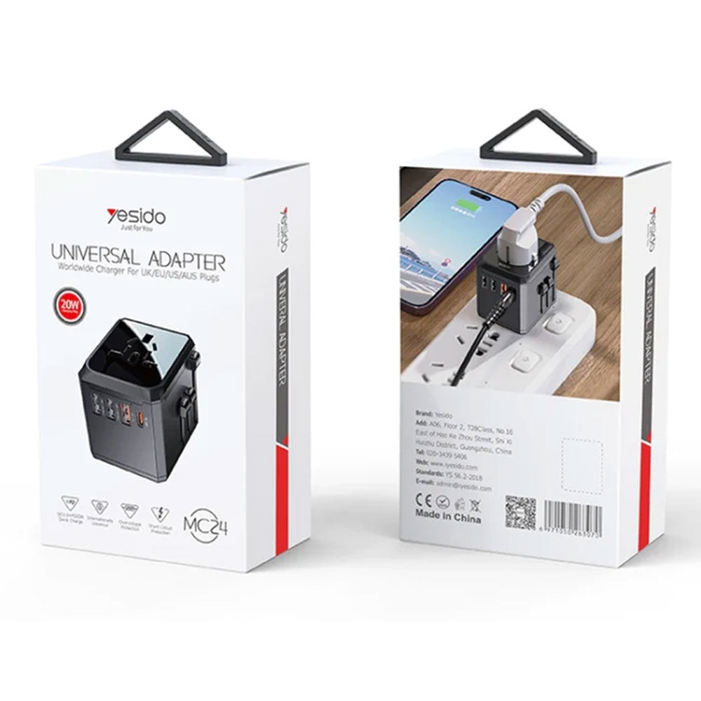 يسيدو MC24 – محول مناسب للسفر  USB 3 + Type-C (20W)