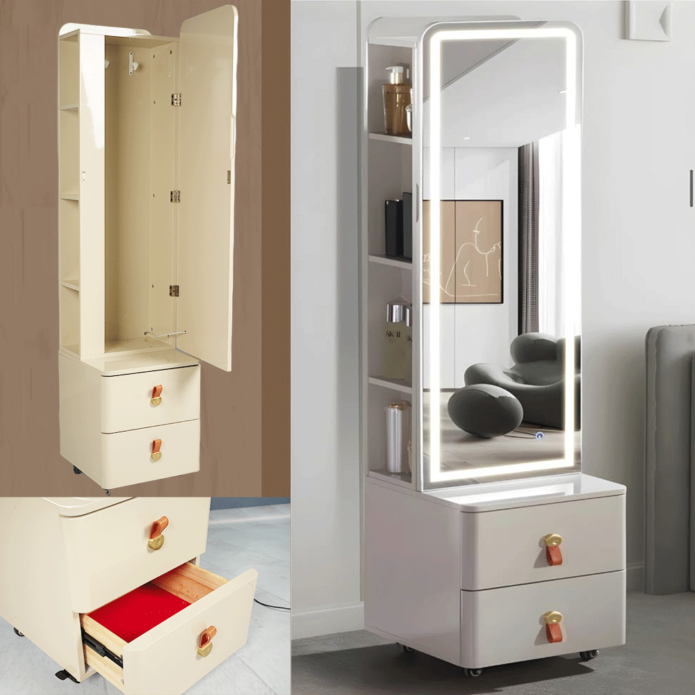 خزانة مع علاقات وأرفف وأدراج