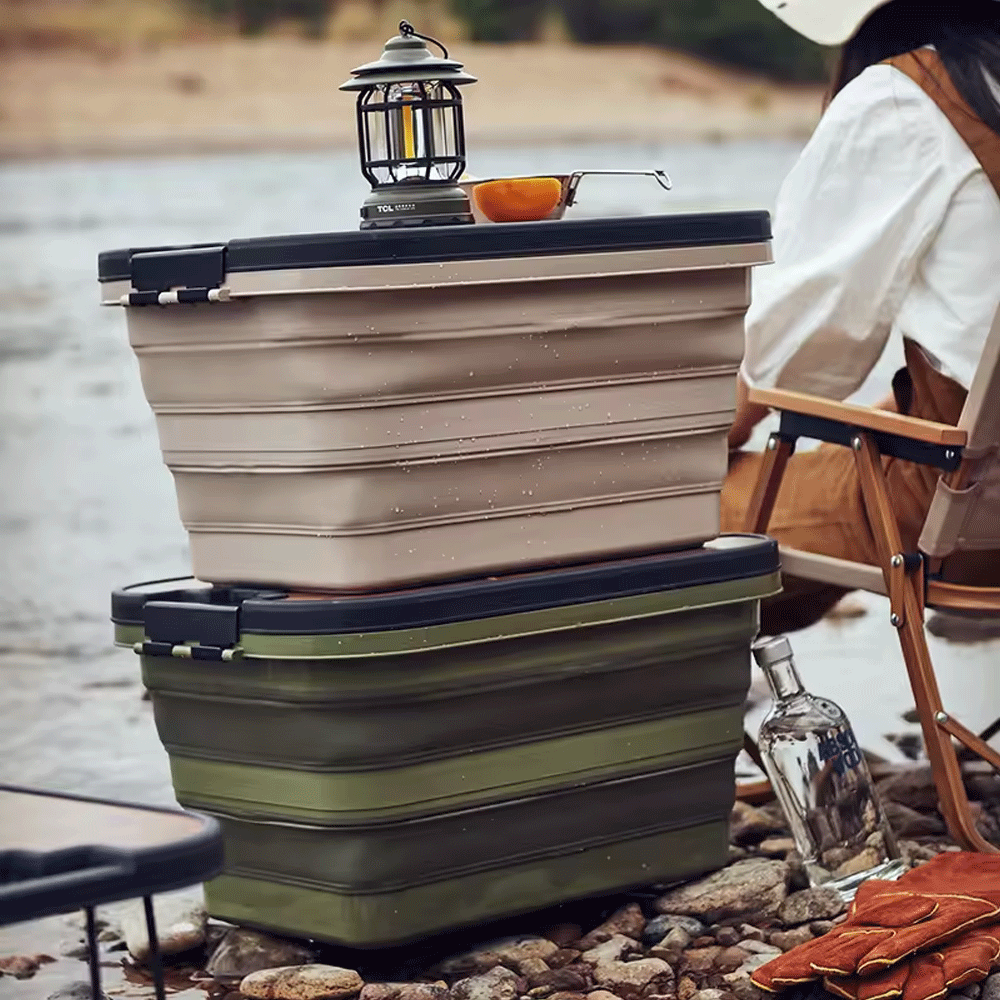 سلة  مع طاولة خشبية