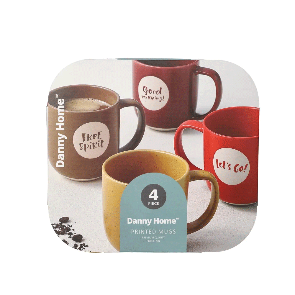 طقم أكواب بورسلين مطبوعة