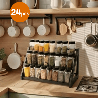 مجموعة توابل زجاجية 24 قطعة