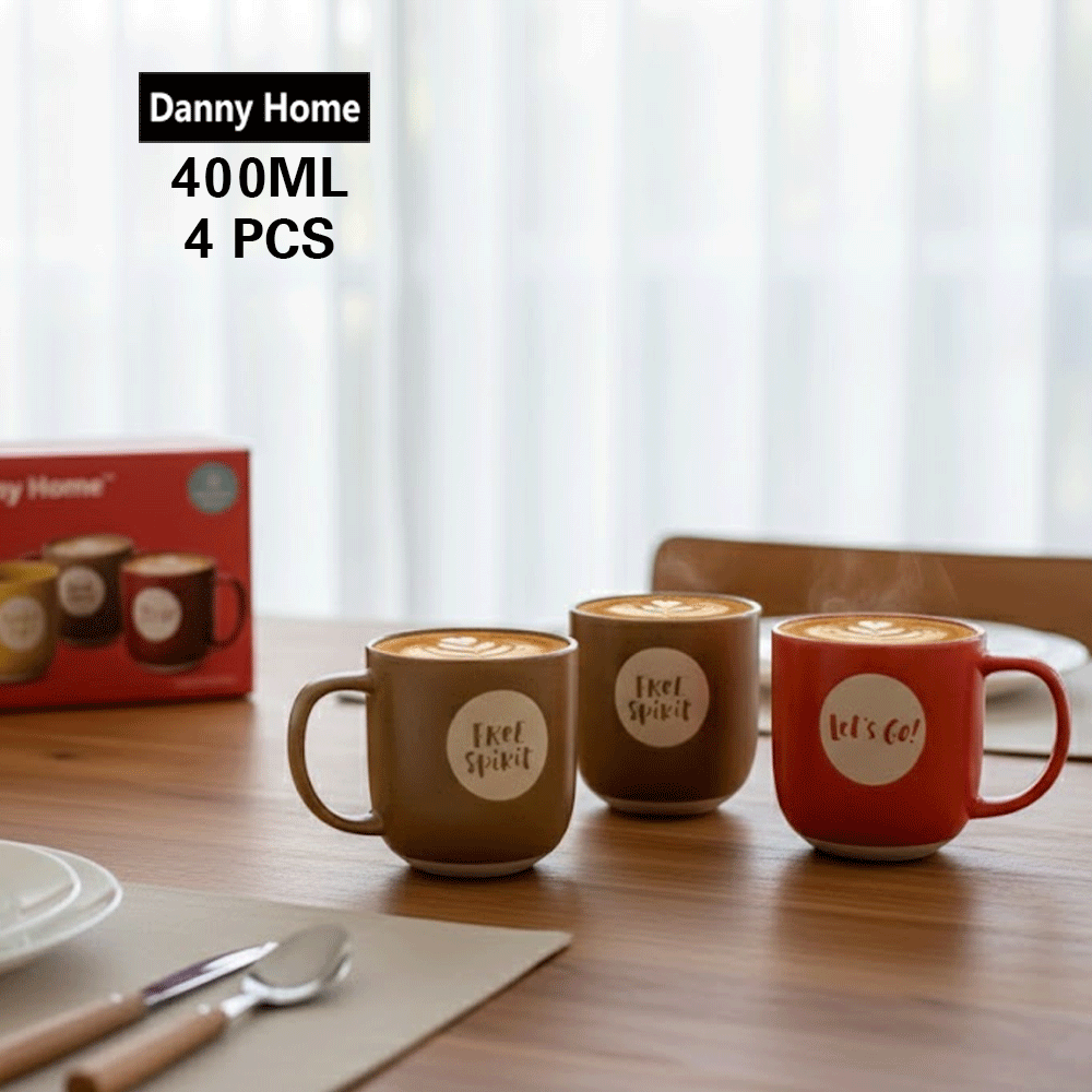 طقم أكواب بورسلين مطبوعة