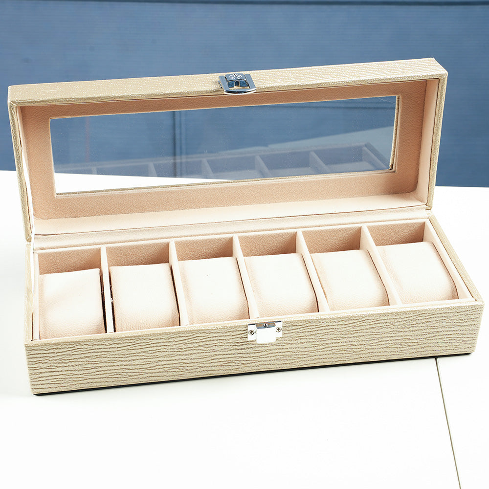 صندوق ساعات جلدي فاخر