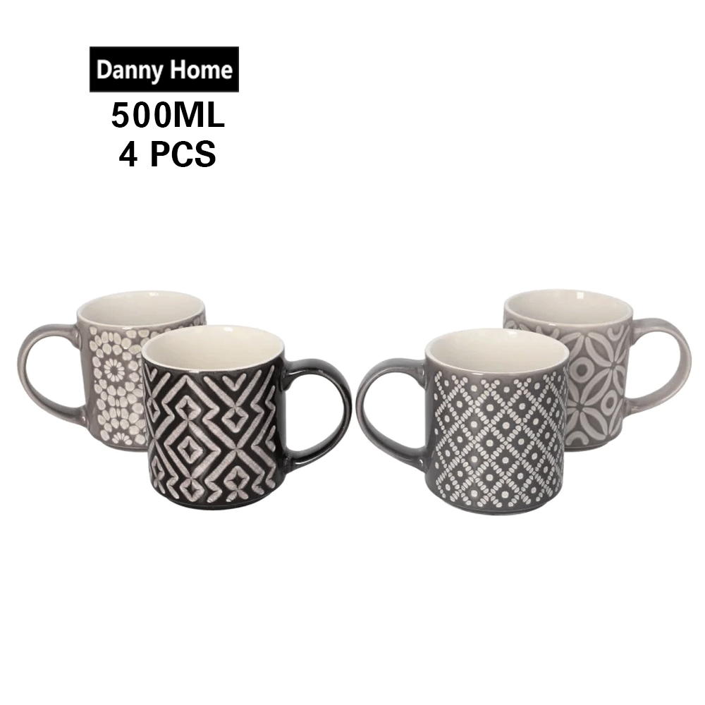 طقم أكواب بورسلين مطبوعة