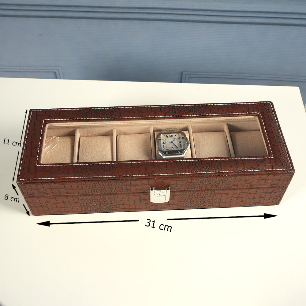 صندوق ساعات جلدي فاخر