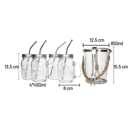 طقم أدوات شرب ماسون جار