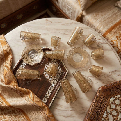 طقم استكانة وفنجان 18قطعة