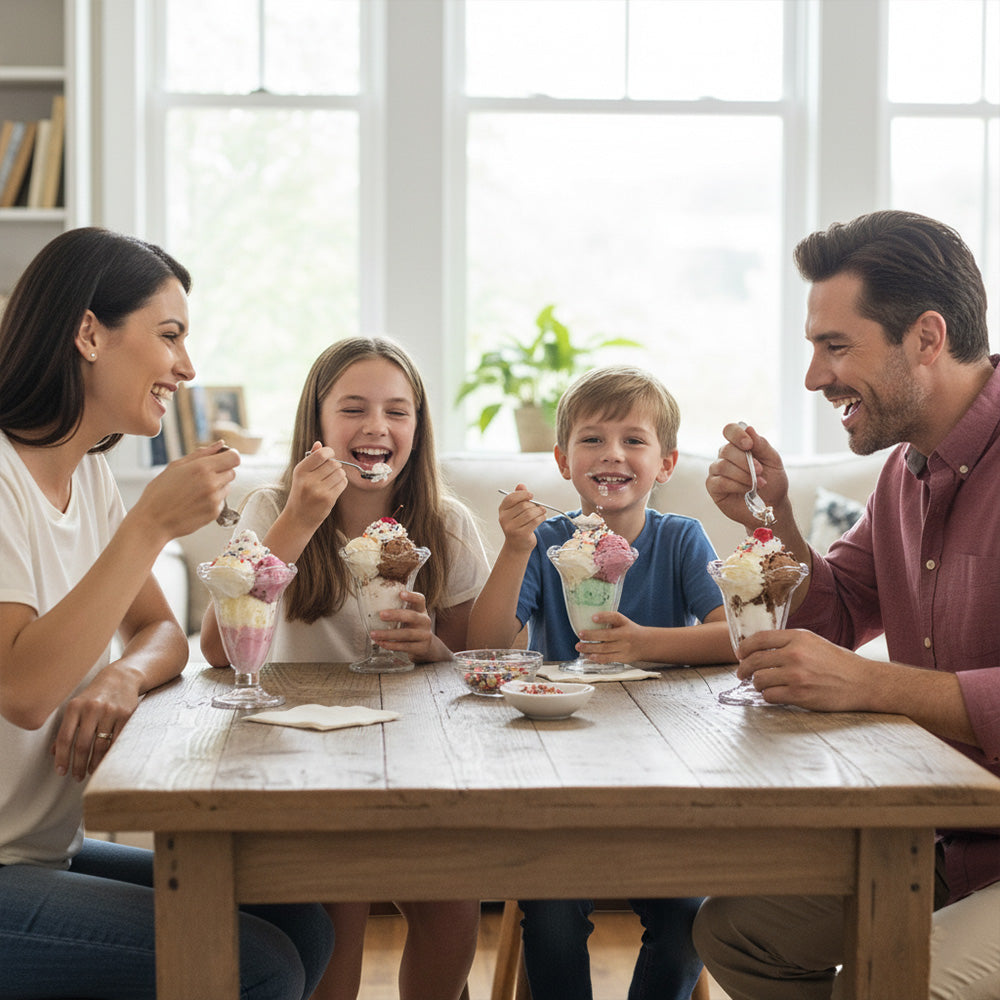 كوب آيس كريم زجاجي كلاسيكي