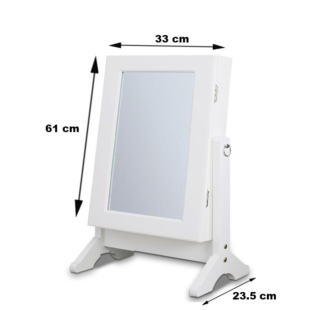 خزانة مجوهرات وأكسسوارت خشبيةمع مرآة