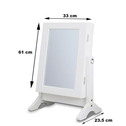 خزانة مجوهرات وأكسسوارت خشبيةمع مرآة