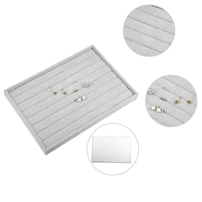 صينية لتنظيم المجوهرات مخمل