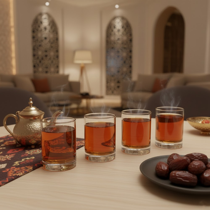 طقم أكواب زجاج شفاف 4 قطع