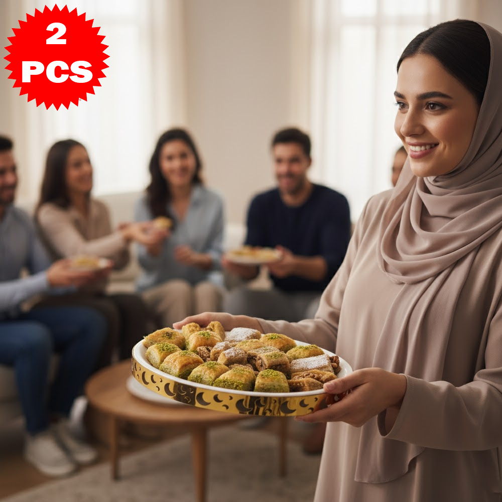 40x30 طبق تقديم وسط مع حامل معدني