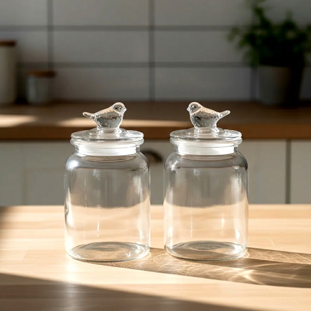 طقم برطمانات تخزين زجاجية