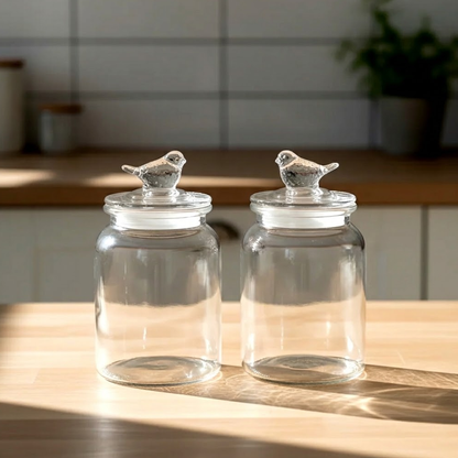 طقم برطمانات تخزين زجاجية