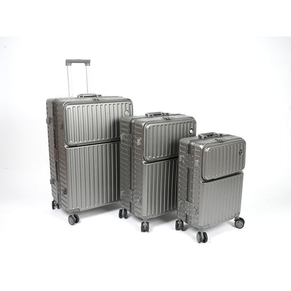 حقيبة سفر بإطار من الألومنيوم مع قفل إدارة أمن النقل، 3 قطع