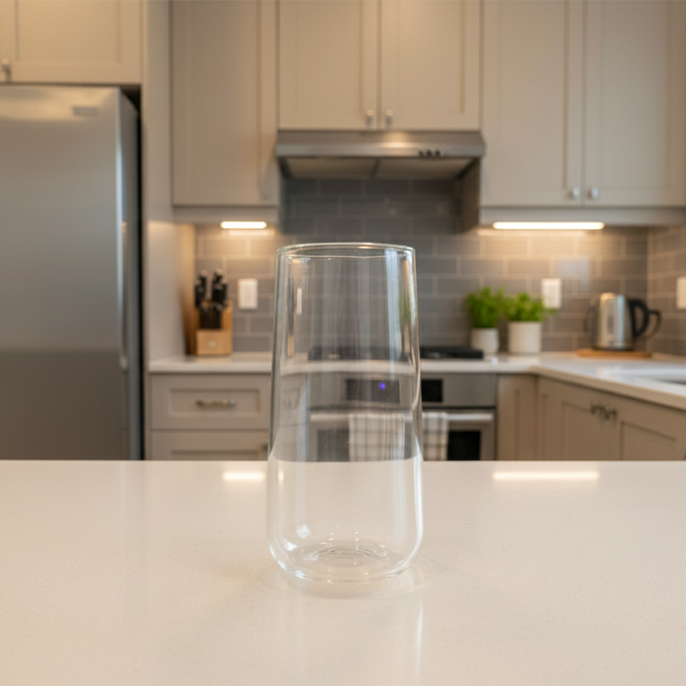 طقم أكواب زجاجية طويلة شفافة