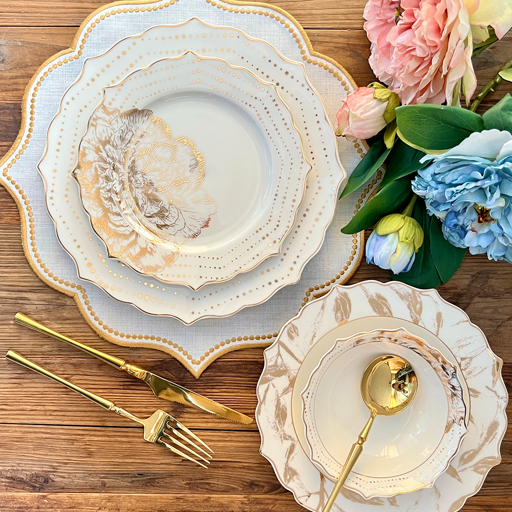 طقم أطباق مائدة فاخر 24 قطعة