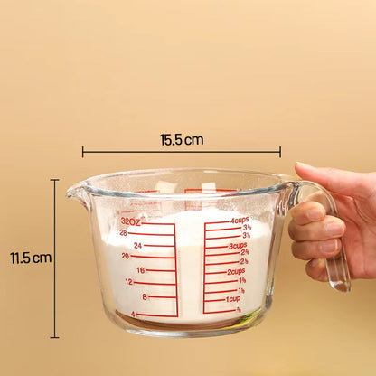 كوب قياس زجاجي مقاوم للحرارة