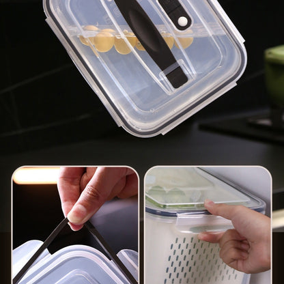 علبة حفظ وتنظيم الخضار مع سلة تصريف