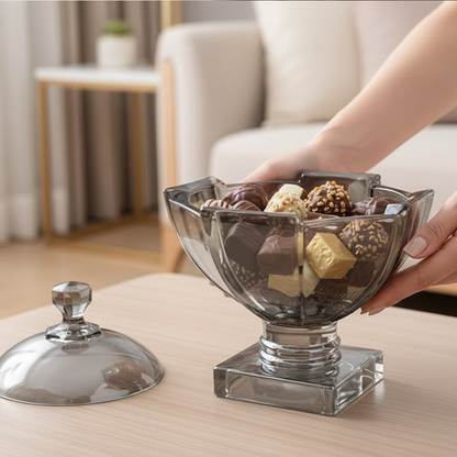 وعاء تقديم زجاجي