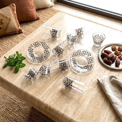 طقم استكانة وفنجان 18قطعة