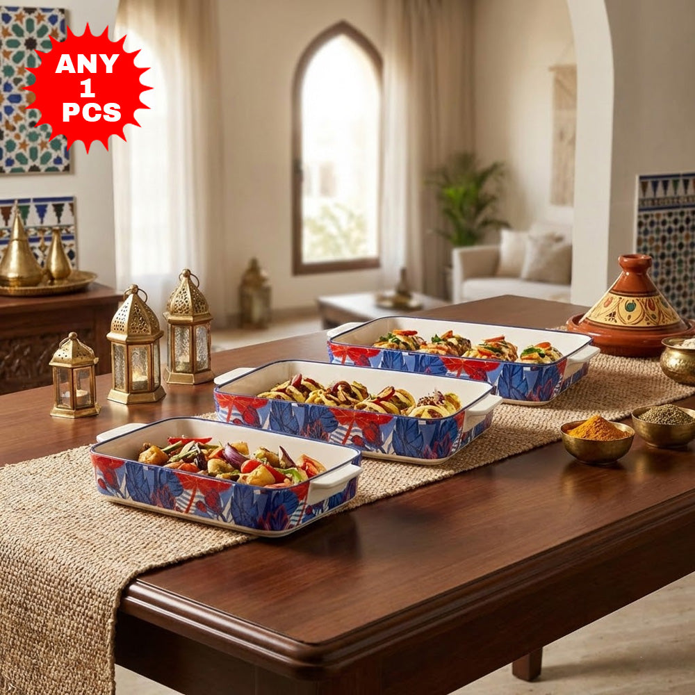طبق فرن سيراميكي 3 أحجام