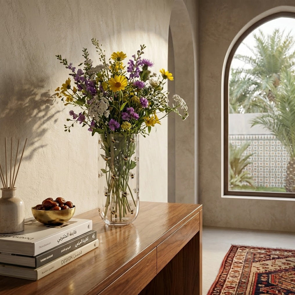 مزهرية زجاجية 25 سم