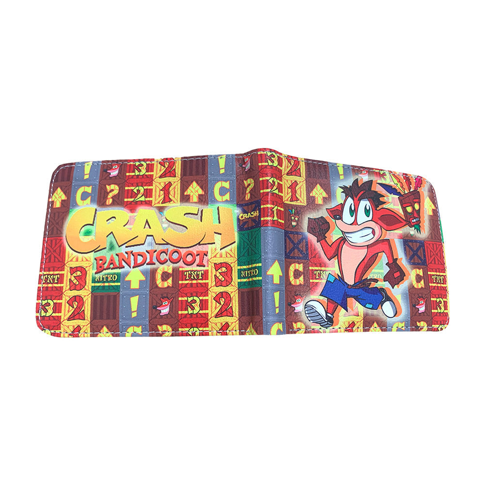 محفظة من جلد البولي يوريثان مطبوعة بطبعة 29 Crash Bandicoot