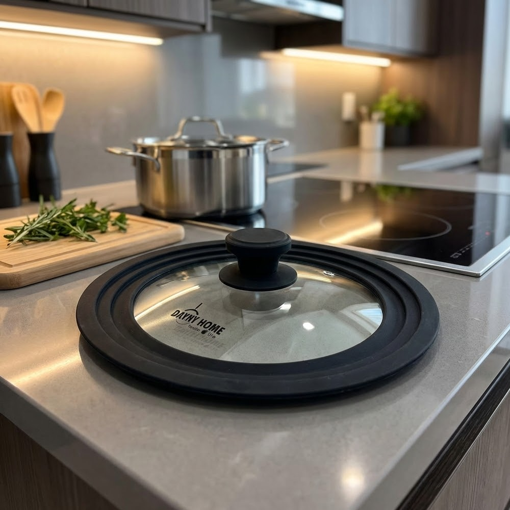 غطاء مقلاة زجاجي حراري