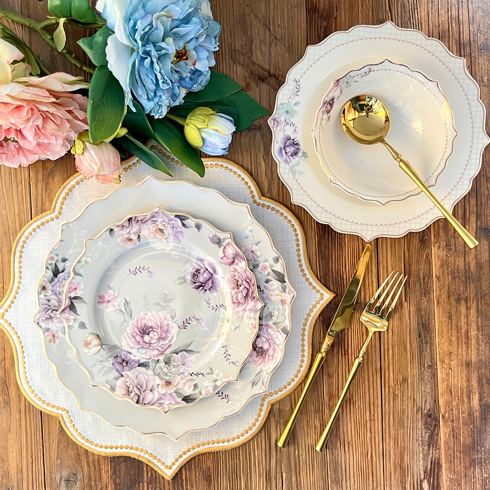 طقم أطباق مائدة فاخر 24 قطعة