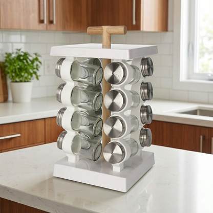 منظم بهارات دوار مع 16 علبة