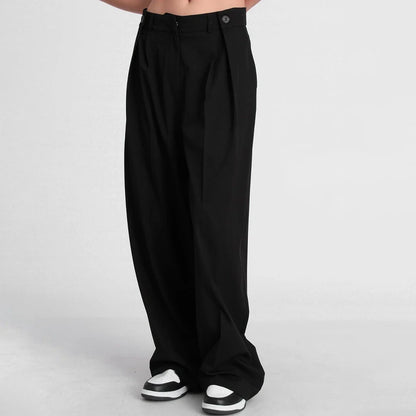 بنطلون نسائي عريض بكسرات