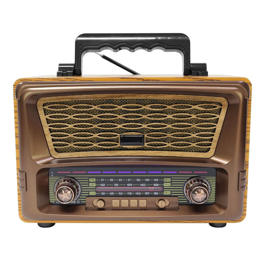 جهاز Meier M-1806bt محمول بثلاث نطاقات AM FM Sw، طقم صوت محمول