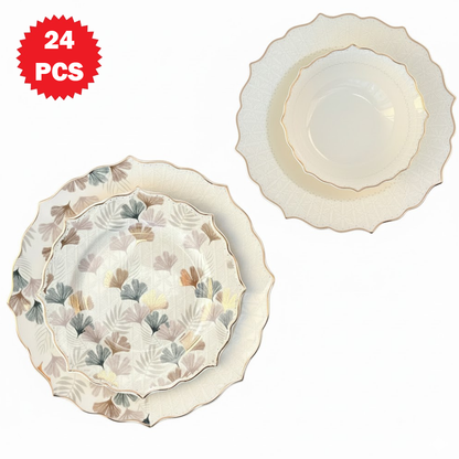 طقم أطباق مائدة فاخر 24 قطعة