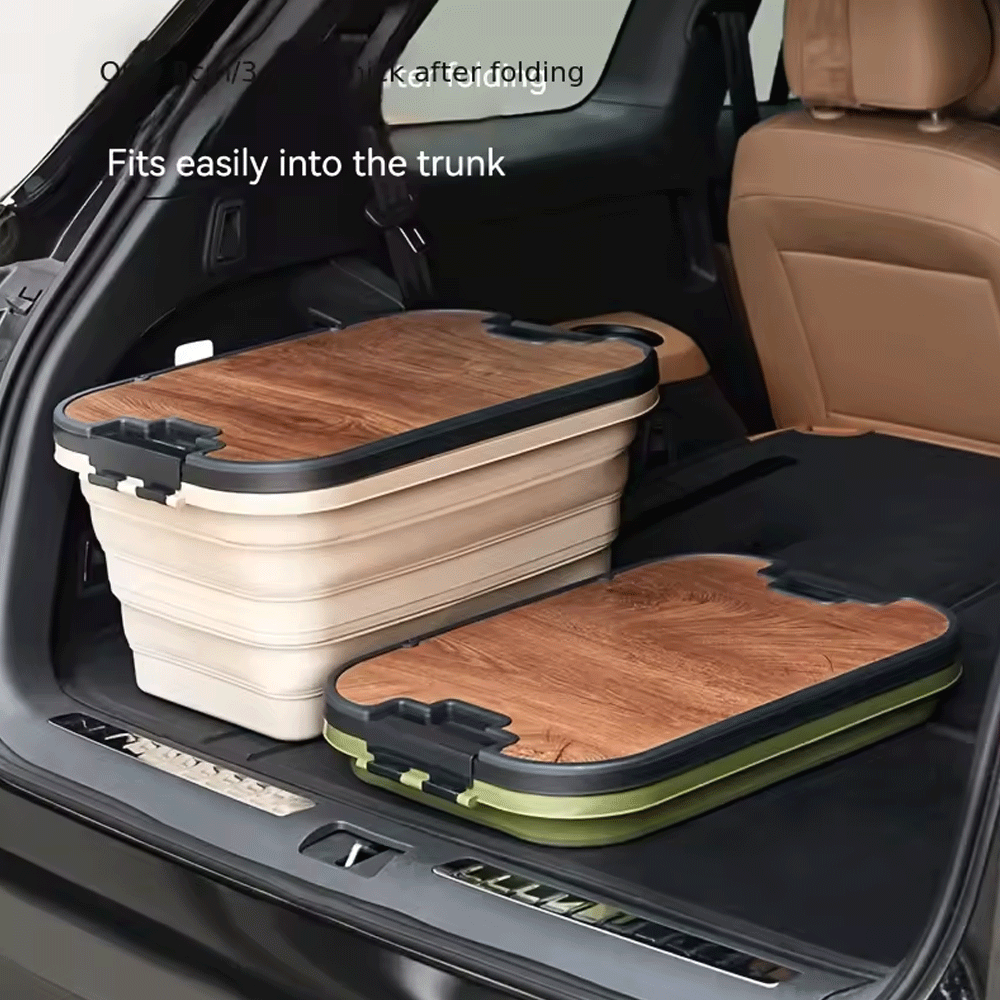 سلة  مع طاولة خشبية