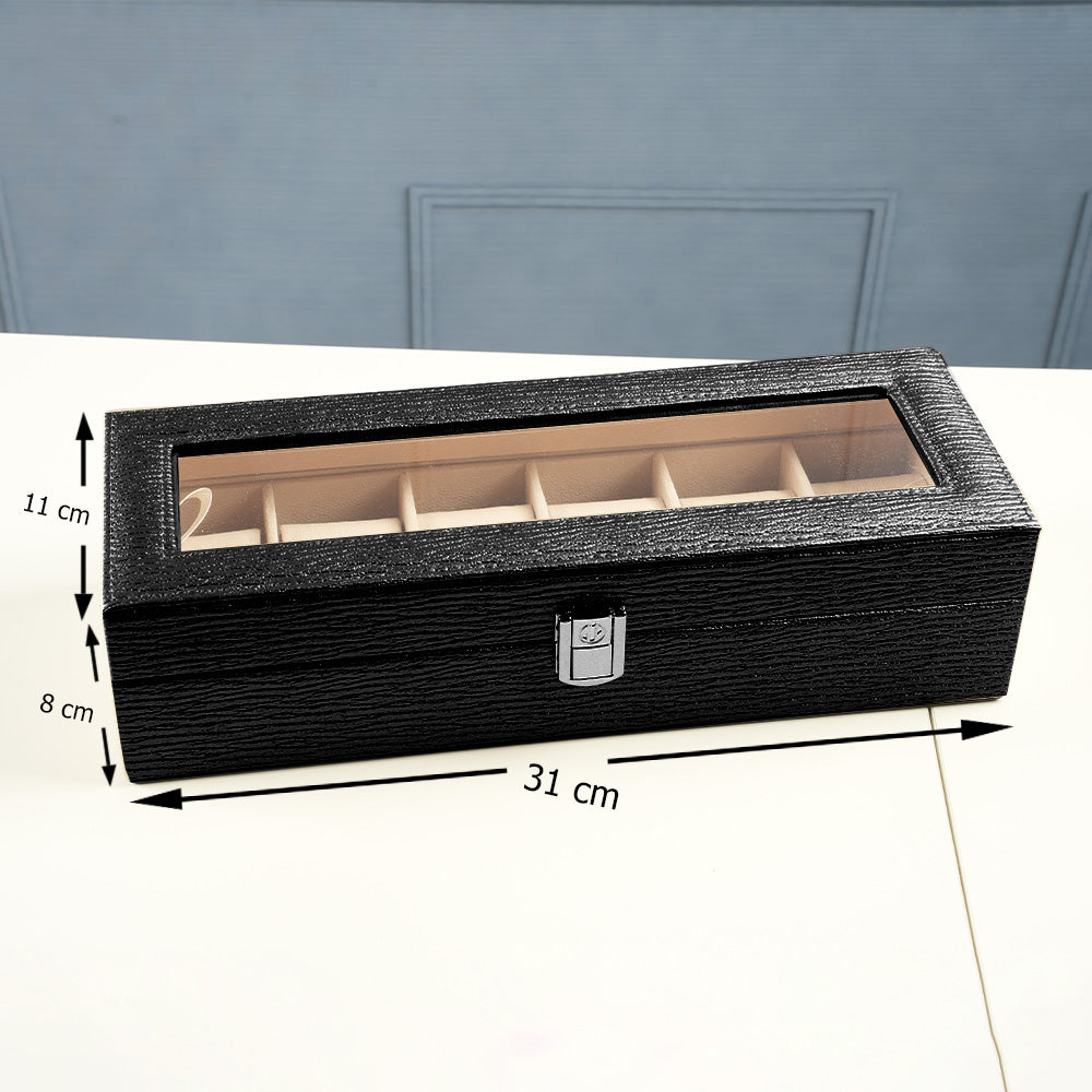 صندوق ساعات جلدي فاخر