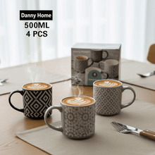 طقم أكواب بورسلين مطبوعة