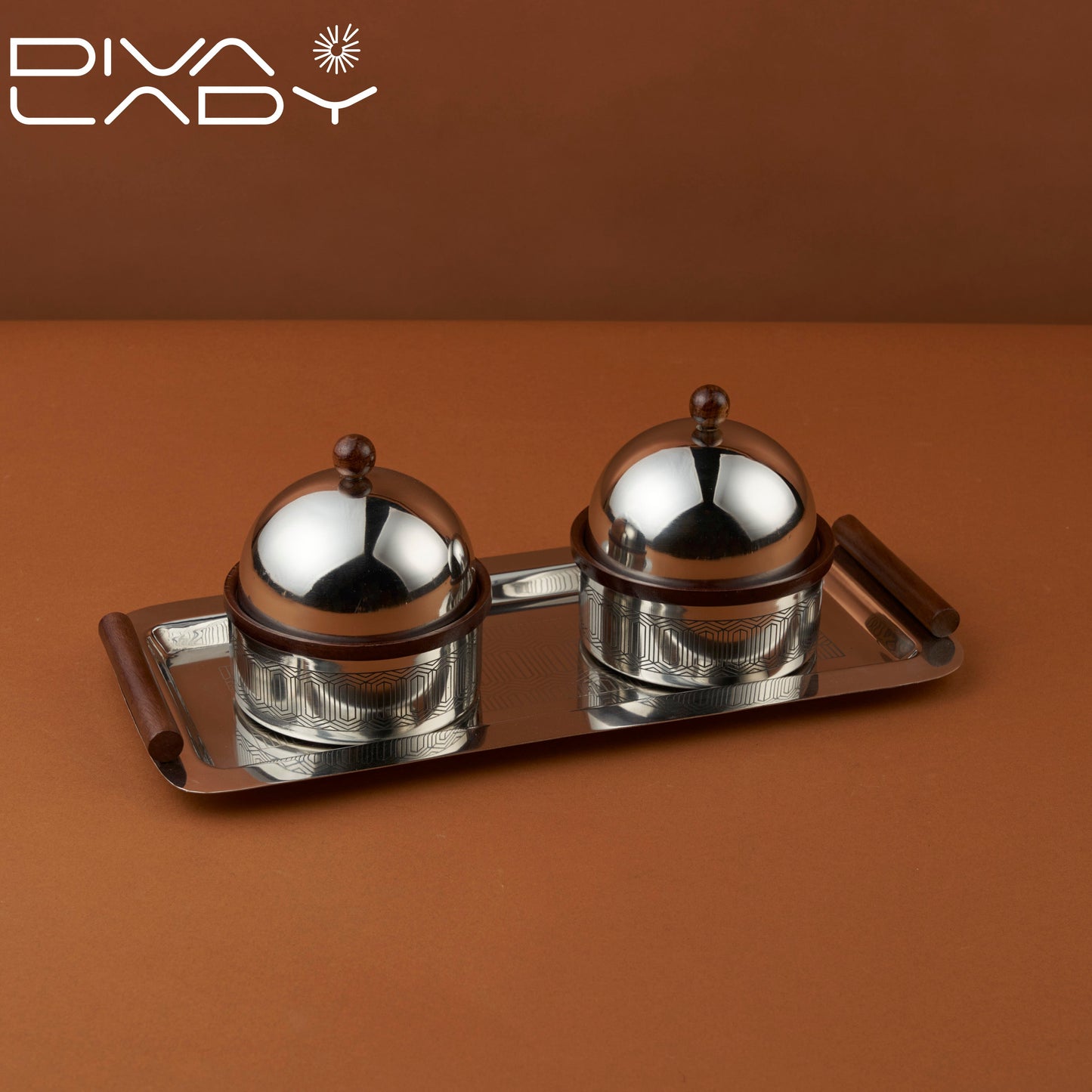 طقم تقديم استيل 3قطع