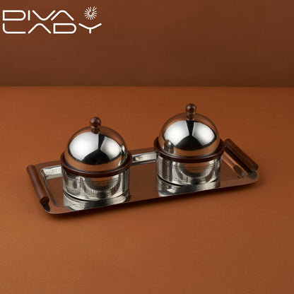 طقم تقديم استيل 3قطع